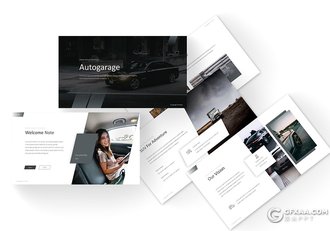 51页创意多边形组合汽车介绍展示Google slides模板 - 顶尖PPT