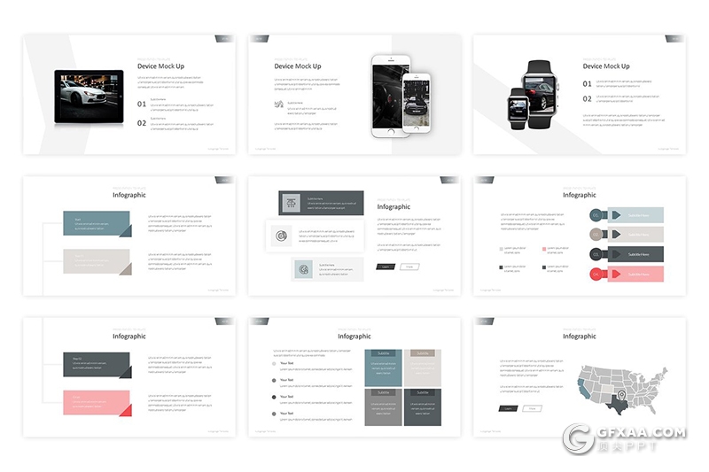 51页创意多边形组合汽车介绍展示keynote模板 - 顶尖PPT
