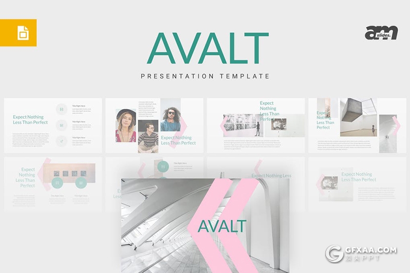 30页扁平化粉丝文艺风格Google slides模板 - 顶尖PPT