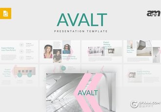 30页扁平化粉丝文艺风格Google slides模板 - 顶尖PPT