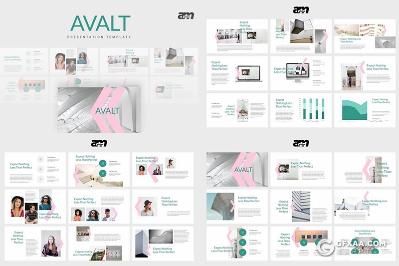 30页扁平化粉丝文艺风格ppt模板 - 顶尖PPT