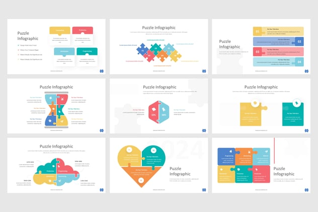 积木信息图形keynote模板 - 顶尖PPT