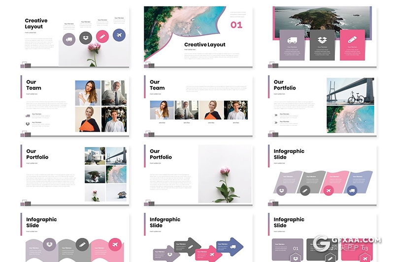 30页5种渐变配色企业年中报告总结ppt模板 - 顶尖PPT