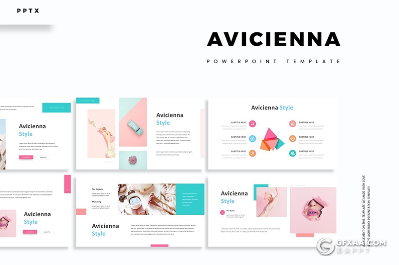 30页国外小清新文艺风格ppt模板 5种主题配色 - 顶尖PPT