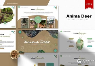 30页5种配色扁平化卡通小鹿都用途ppt模板 - 顶尖PPT