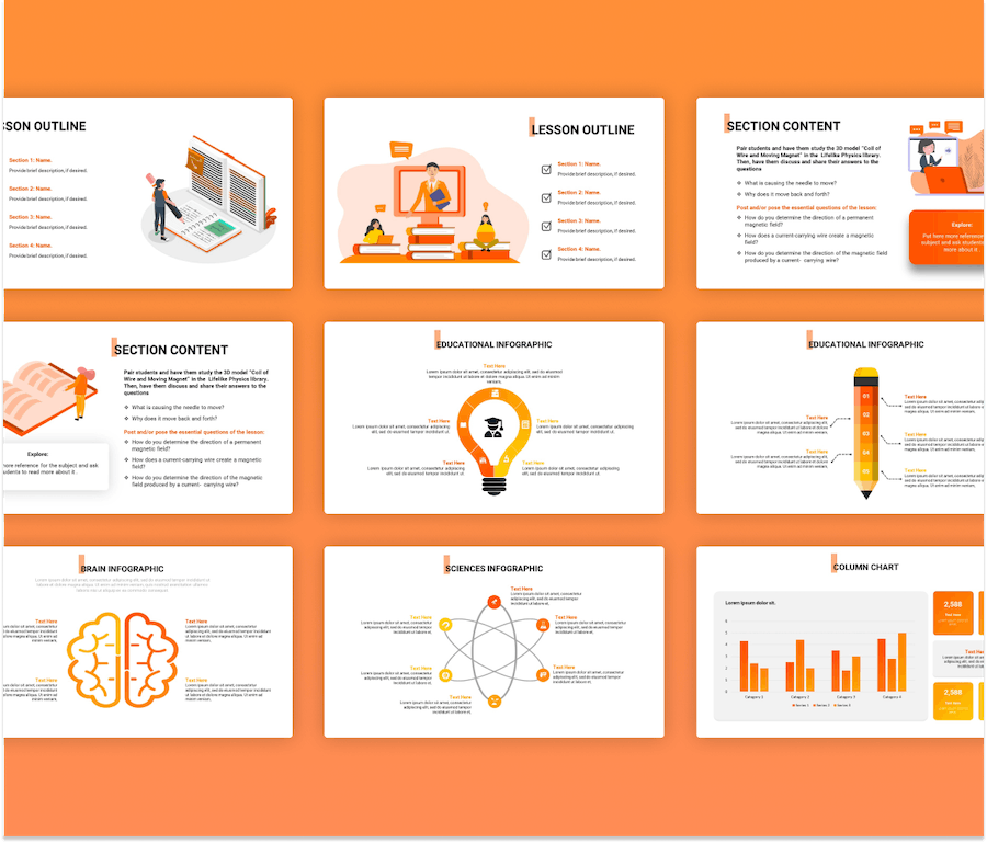 卡通插画风格教育教学PPT模板 - 顶尖PPT
