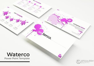 30页创意泼墨墨点效果商务多用途PPT模板 - 顶尖PPT