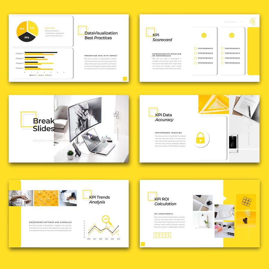 KPI性能指标商业报告PPT模板 - 顶尖PPT