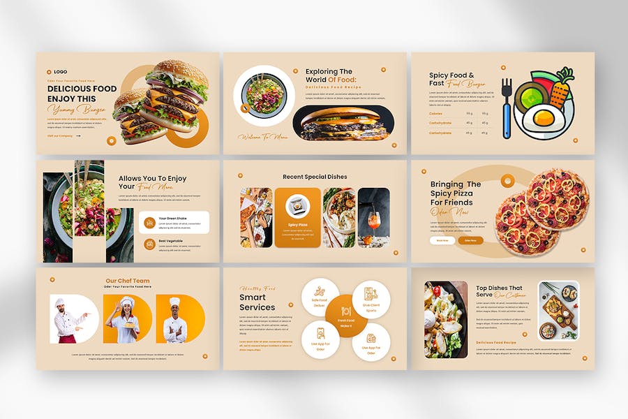 面包店食品PPT模板 - 顶尖PPT