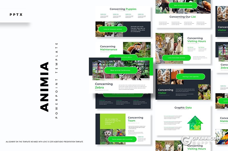 30页5种主题配色野生动物介绍展示ppt模板 - 顶尖PPT