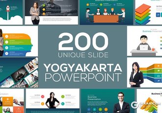 200页国外高端商务图形图表数据统计PPT模板 - 顶尖PPT