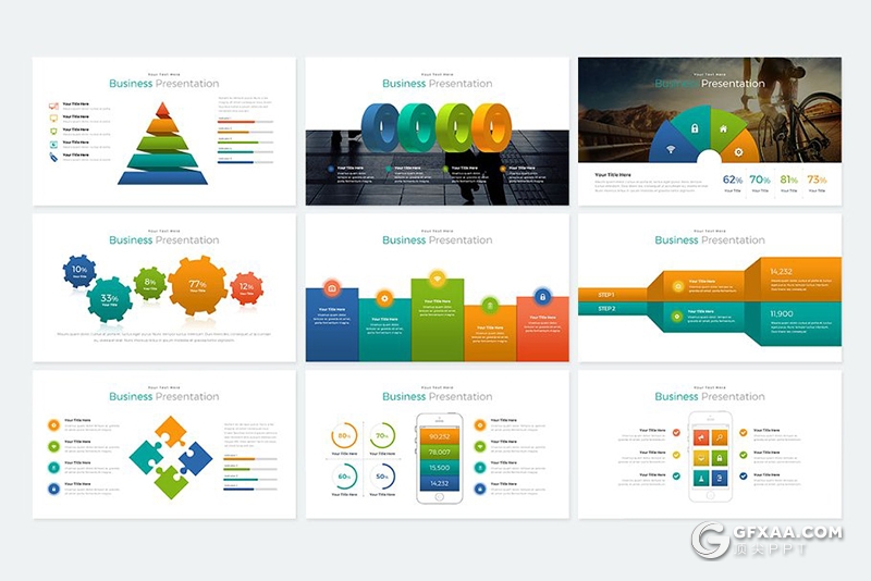 200页国外高端商务图形图表数据统计PPT模板 - 顶尖PPT