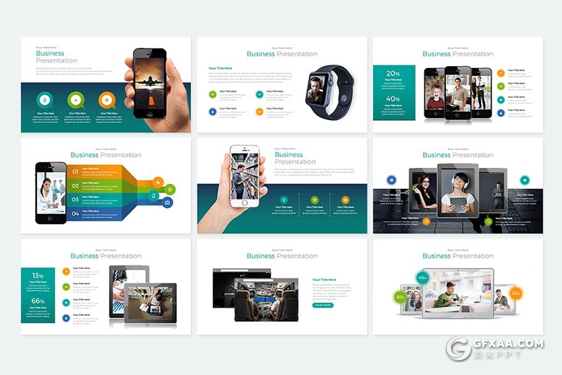 200页国外高端商务图形图表数据统计PPT模板 - 顶尖PPT