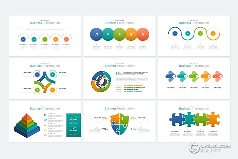 200页国外高端商务图形图表数据统计PPT模板 - 顶尖PPT