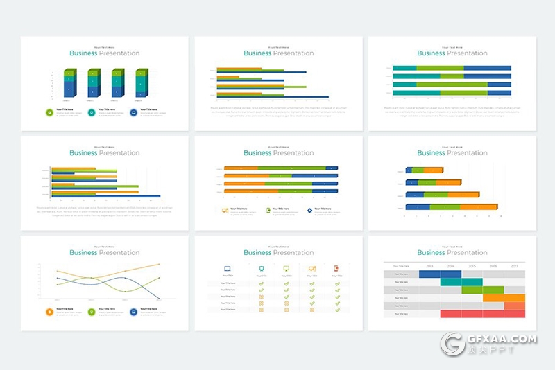200页国外高端商务图形图表数据统计PPT模板 - 顶尖PPT