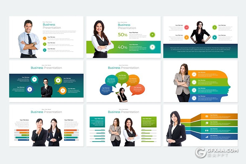 200页国外高端商务图形图表数据统计PPT模板 - 顶尖PPT