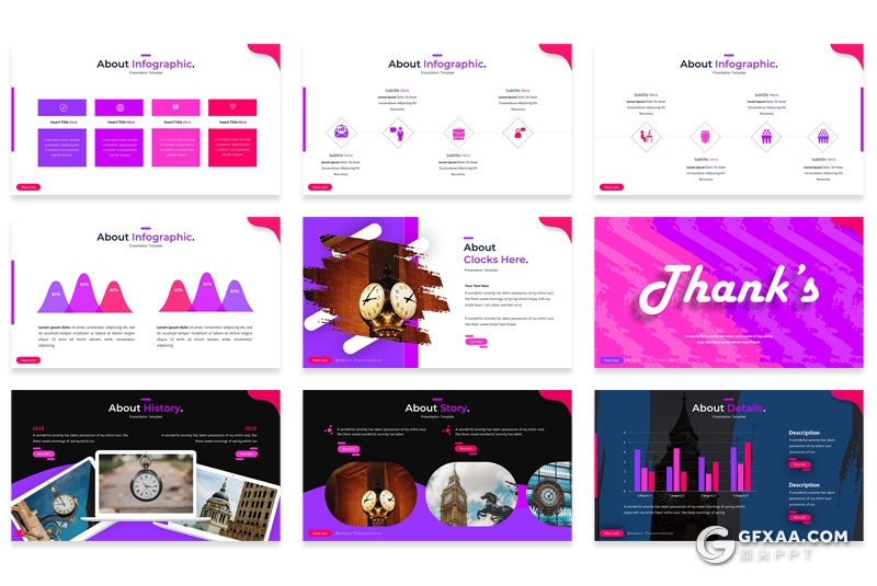 30页5种配色创意图形设计产品介绍展示PPT模板 - 顶尖PPT