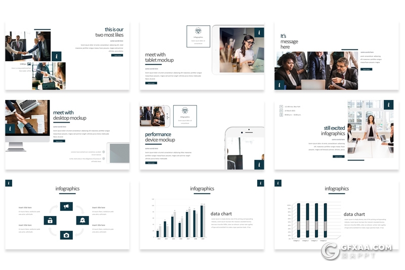 30页国外极简商务风格PPT模板 5种主题配色 - 顶尖PPT