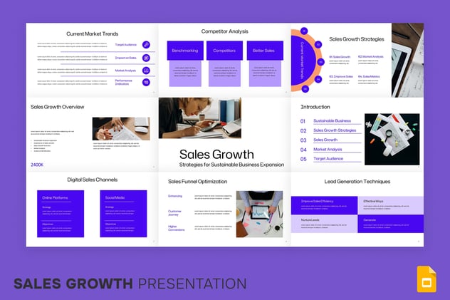 销售增长数据分析PPT模板 - 顶尖PPT