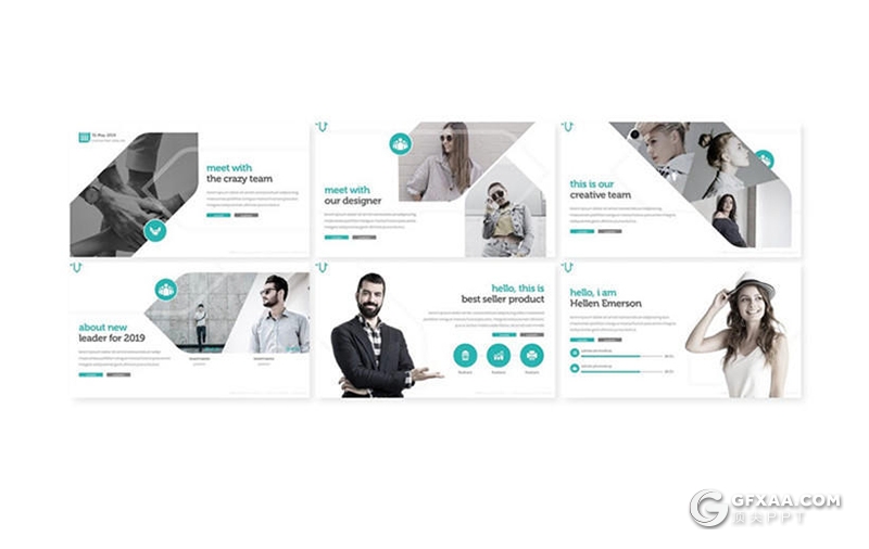 30页企业团队介绍项目合作展示PPT模板 5种主题配色 - 顶尖PPT