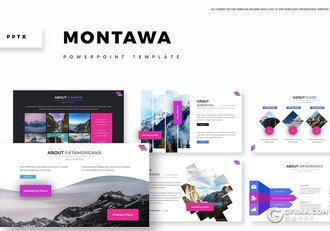 30页5种配色欧美风格户外景点展示PPT模板 - 顶尖PPT