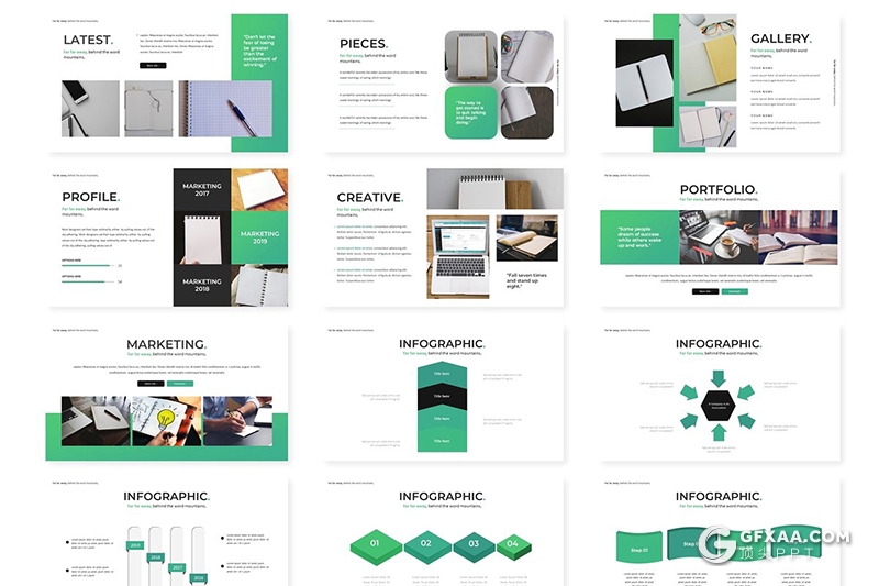 30页国外简约商务风格会议记录PPT模板 5种主题配色 - 顶尖PPT