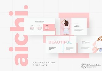 82页粉色国外简约风格商务图片展示多用途PPT模板 - 顶尖PPT