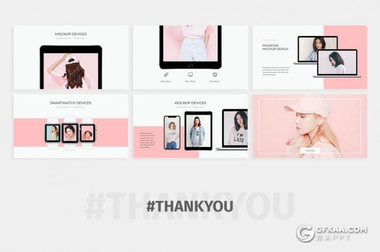 82页粉色国外简约风格商务图片展示多用途PPT模板 - 顶尖PPT