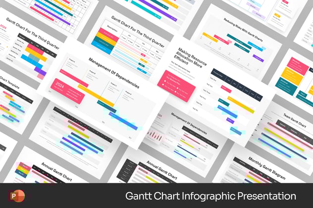 甘特图项目时间管理信息图形PPT模板 - 顶尖PPT