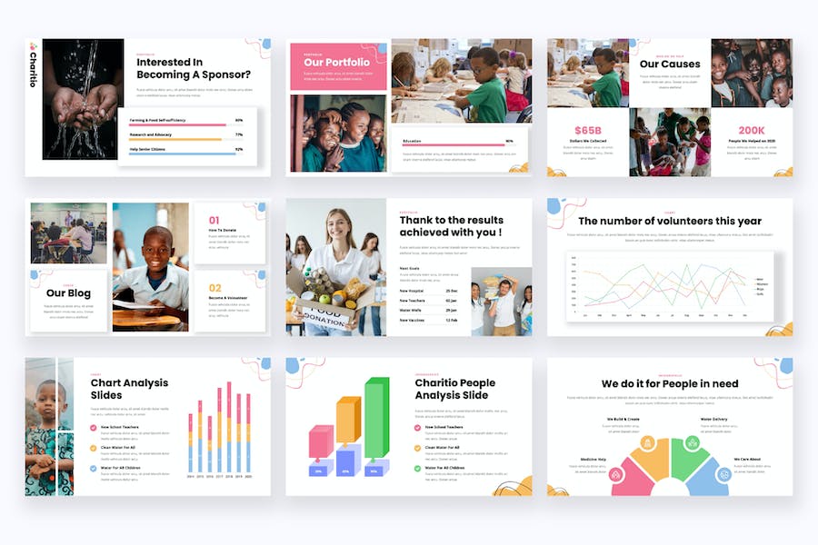 慈善基金会公益宣传主题演讲Keynote模板 - 顶尖PPT