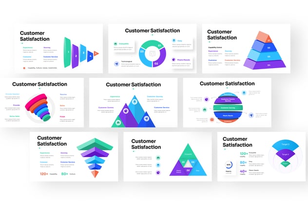 客户满意度信息图表keynote模板 - 顶尖PPT