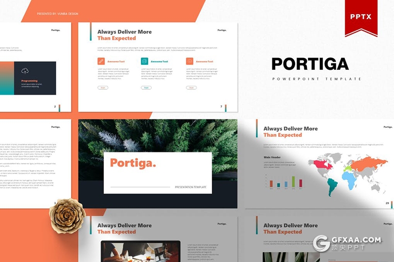 30页国外简约风格商务多用途PPT模板 5种主题配色 - 顶尖PPT