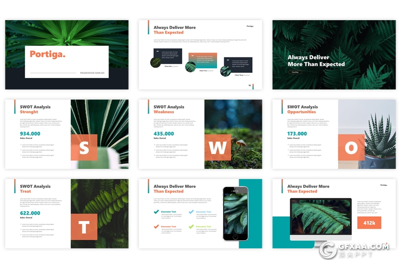 30页国外简约风格商务多用途PPT模板 5种主题配色 - 顶尖PPT