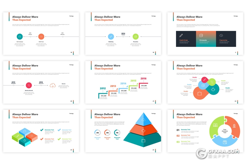 30页国外简约风格商务多用途PPT模板 5种主题配色 - 顶尖PPT