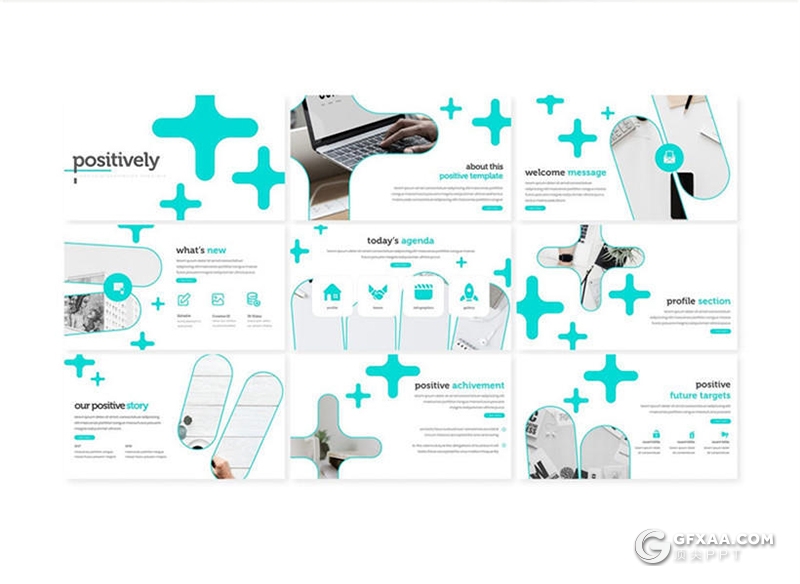 30页星形元素组合团队人员介绍PPT模板 5种主题配色 - 顶尖PPT
