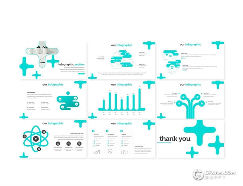 30页星形元素组合团队人员介绍PPT模板 5种主题配色 - 顶尖PPT