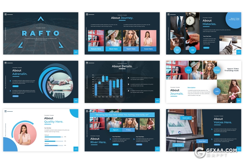 30页5种配色欧美商务风格企业团队介绍PPT模板 - 顶尖PPT