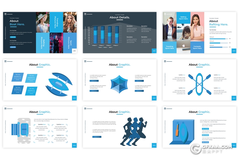 30页5种配色欧美商务风格企业团队介绍PPT模板 - 顶尖PPT