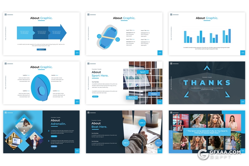 30页5种配色欧美商务风格企业团队介绍PPT模板 - 顶尖PPT