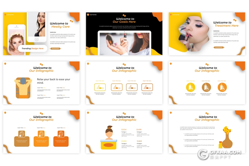 30页5种配色女性美容美体行业介绍分析PPT模板 - 顶尖PPT