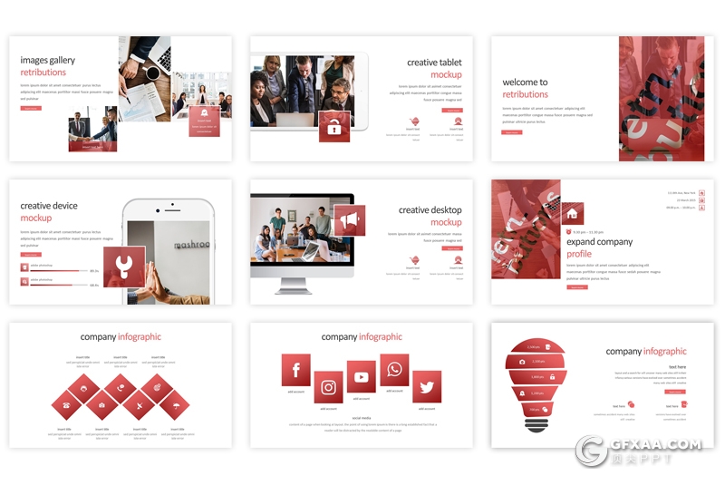 30页简约欧美商务风格PPT模板 5种主题配色 - 顶尖PPT