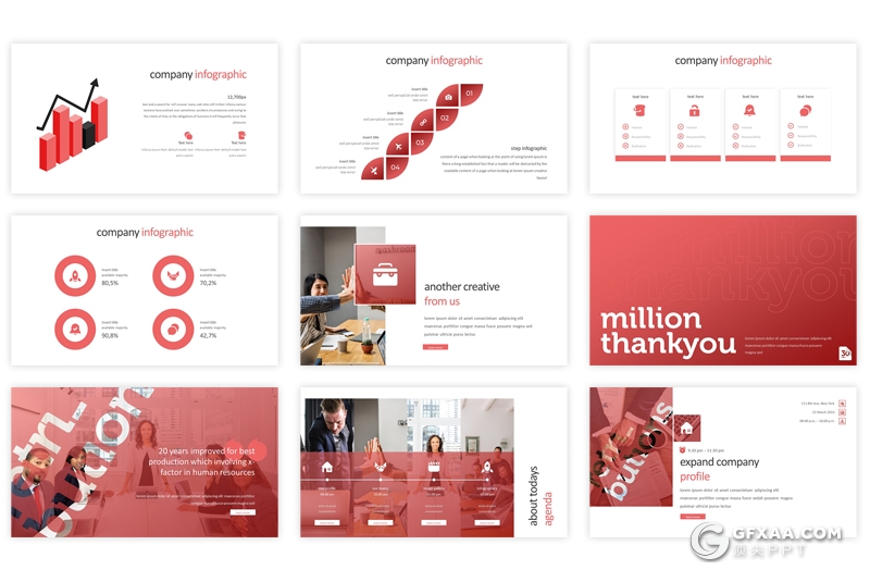 30页简约欧美商务风格PPT模板 5种主题配色 - 顶尖PPT