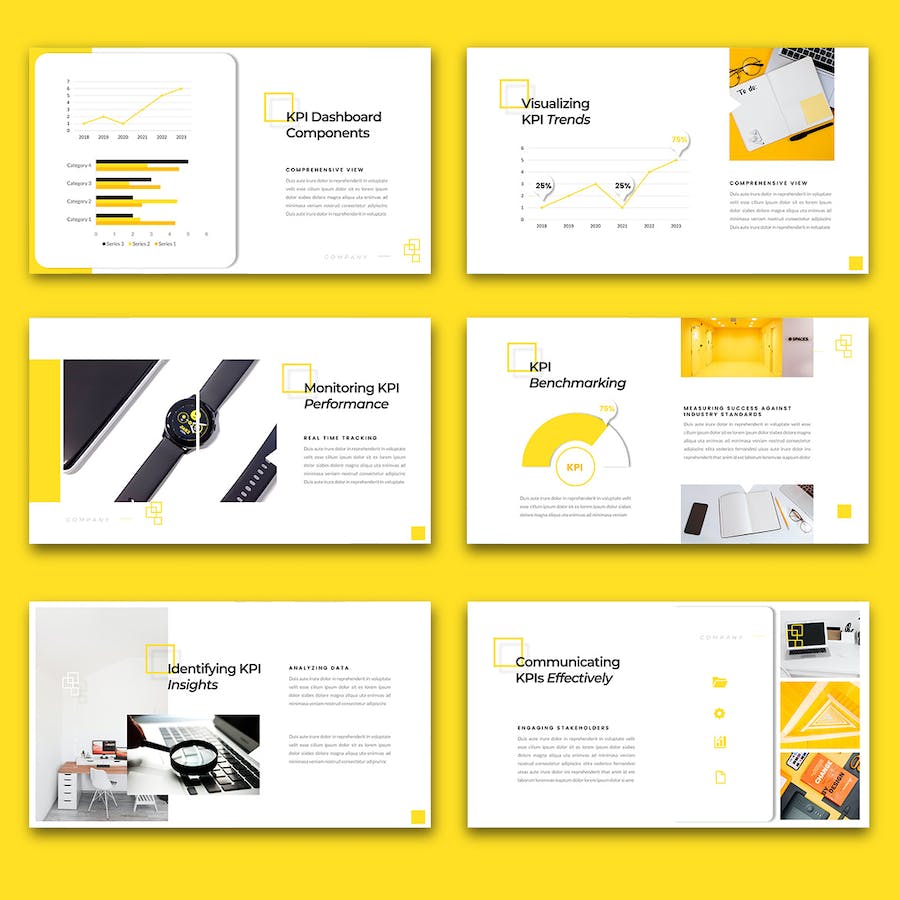 KPI性能指标商业报告PPT模板 - 顶尖PPT