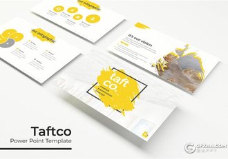 30页笔刷泼墨效果国外商务通用PPT模板 5种主题配色 - 顶尖PPT