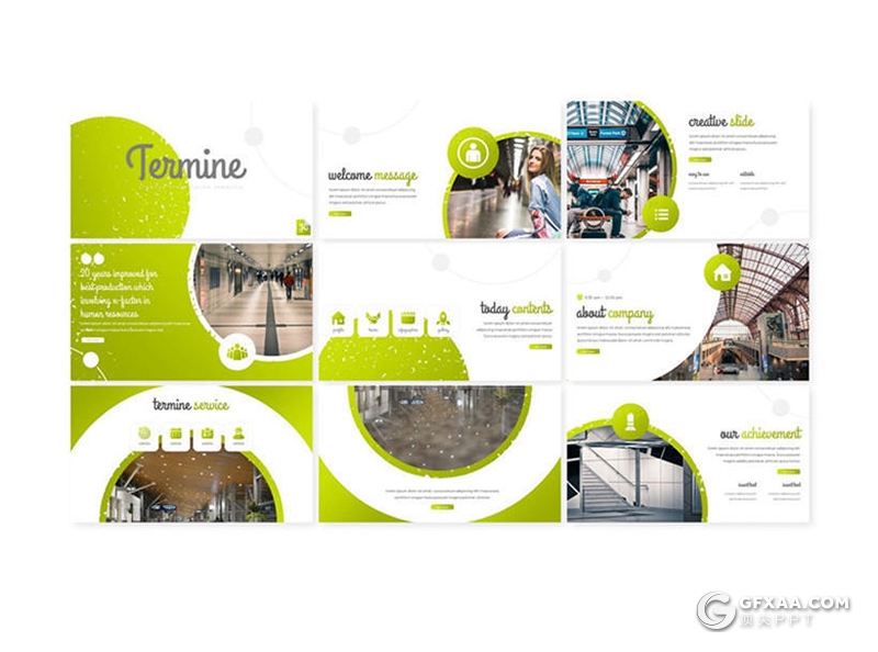 30页创意圆形组合设计个人团队简历商务PPT模板 5种主题配色 - 顶尖PPT