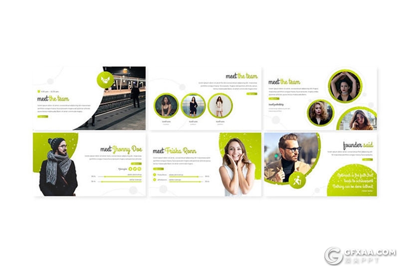 30页创意圆形组合设计个人团队简历商务PPT模板 5种主题配色 - 顶尖PPT