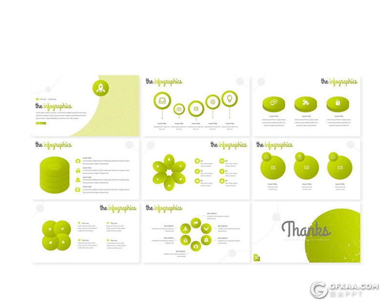 30页创意圆形组合设计个人团队简历商务PPT模板 5种主题配色 - 顶尖PPT