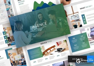 36页渐变绿团队介绍公司工作环境展示keynote模板 - 顶尖PPT