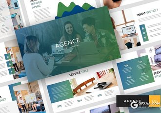 36页渐变绿团队介绍公司工作环境展示Google slides模板 - 顶尖PPT