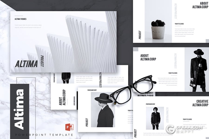 30页5种配色模特服装商业摄影展示ppt模板 - 顶尖PPT